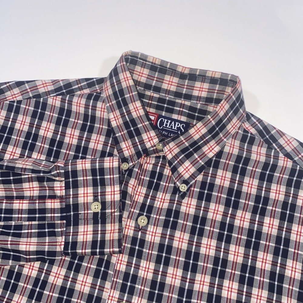 Chaps Ralph Lauren‎ Mens Plaid Button Down Shirt Long Sleeve Size M